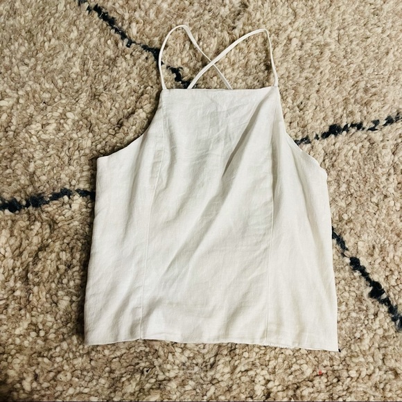 Abercrombie & Fitch Tops - ABERCROMBIE white linen halter top NWT